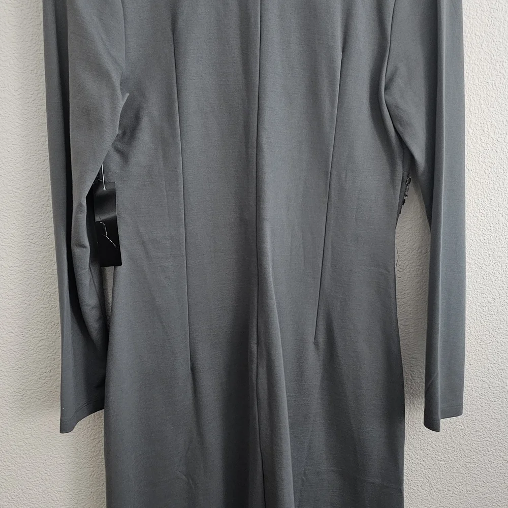 VENUS NWT Dress 8 Gray Long Sleeve Plunge Babydoll - Picture 5 of 10